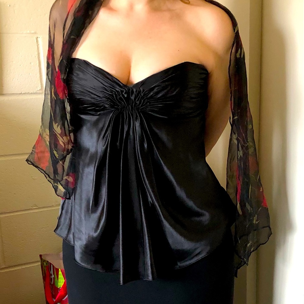 NWT Laundry strapless gorgeous satin top, 12